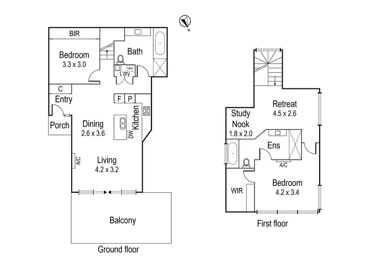 Floorplan of Homely townhouse listing, 5/5 Vine Street, Heidelberg VIC 3084