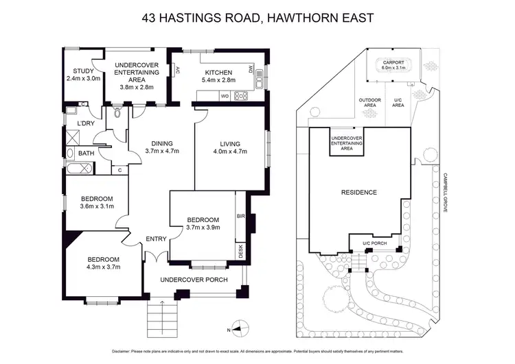 Floorplan of Homely house listing, 43 Hastings Road, Hawthorn East VIC 3123