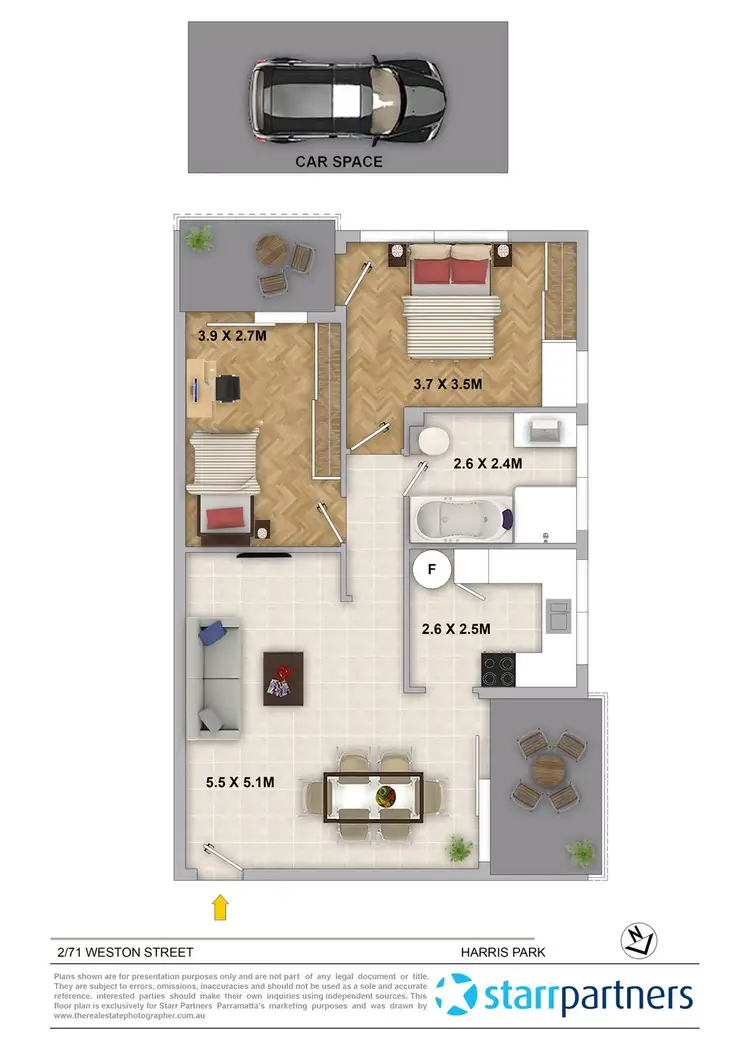 Floorplan of Homely apartment listing, 2/71 Weston Street, Harris Park NSW 2150