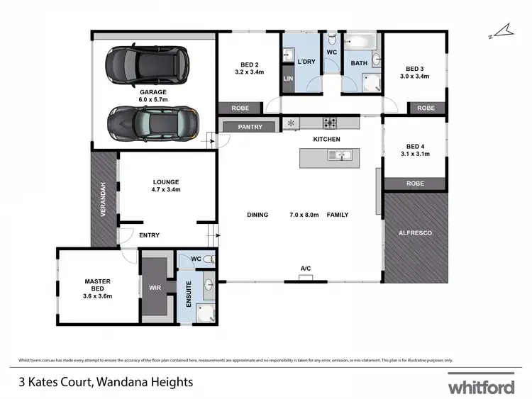 Floorplan of Homely house listing, 3 Kates Court, Wandana Heights VIC 3216