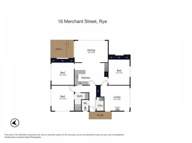 Floorplan of Homely house listing, 16 Merchant Street, Rye VIC 3941