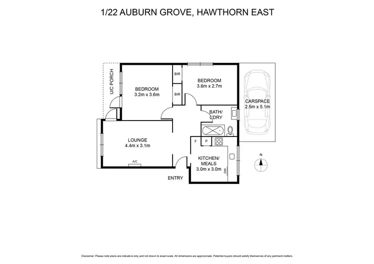 Floorplan of Homely apartment listing, 1/22 Auburn Grove, Hawthorn East VIC 3123