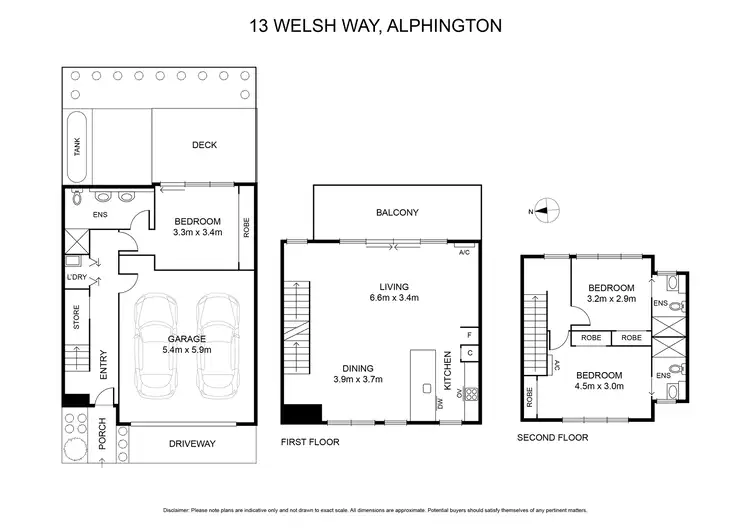 Floorplan of Homely townhouse listing, 13 Welsh Way, Alphington VIC 3078