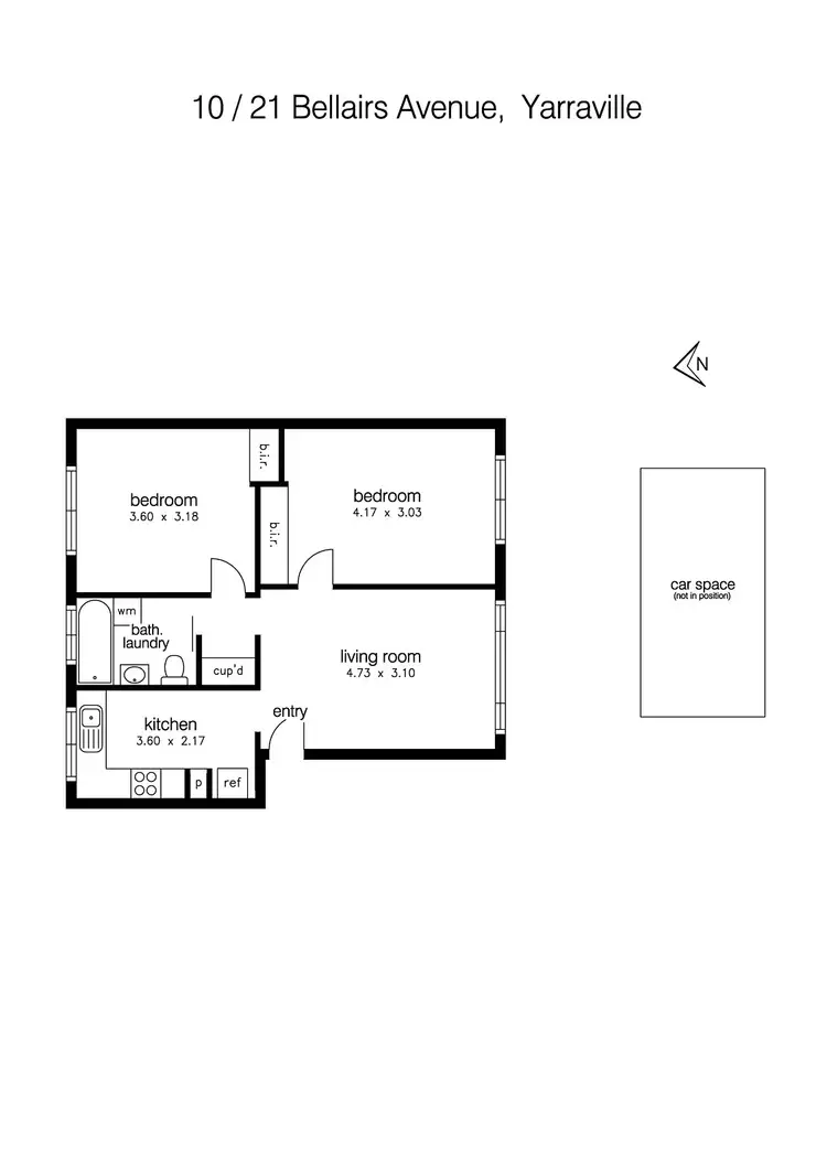 Floorplan of Homely apartment listing, 10/21 Bellairs Avenue, Seddon VIC 3011