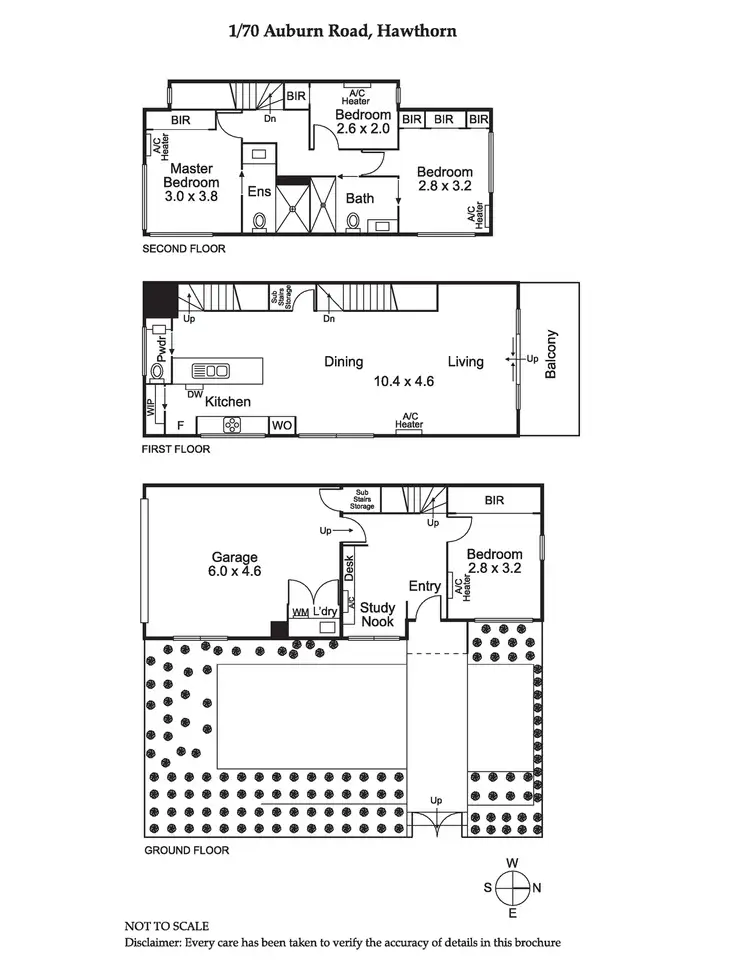 Floorplan of Homely townhouse listing, 1/70 Auburn Road, Hawthorn VIC 3122