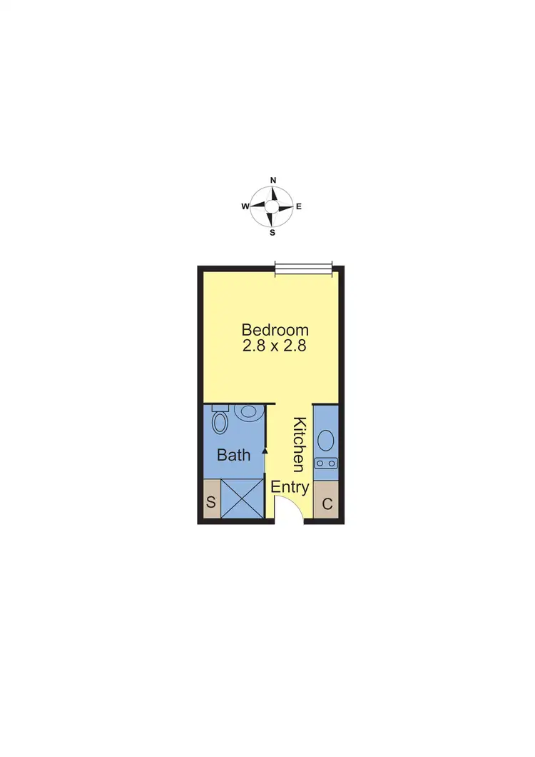 Floorplan of Homely studio listing, 212/1 Queens Avenue, Hawthorn VIC 3122
