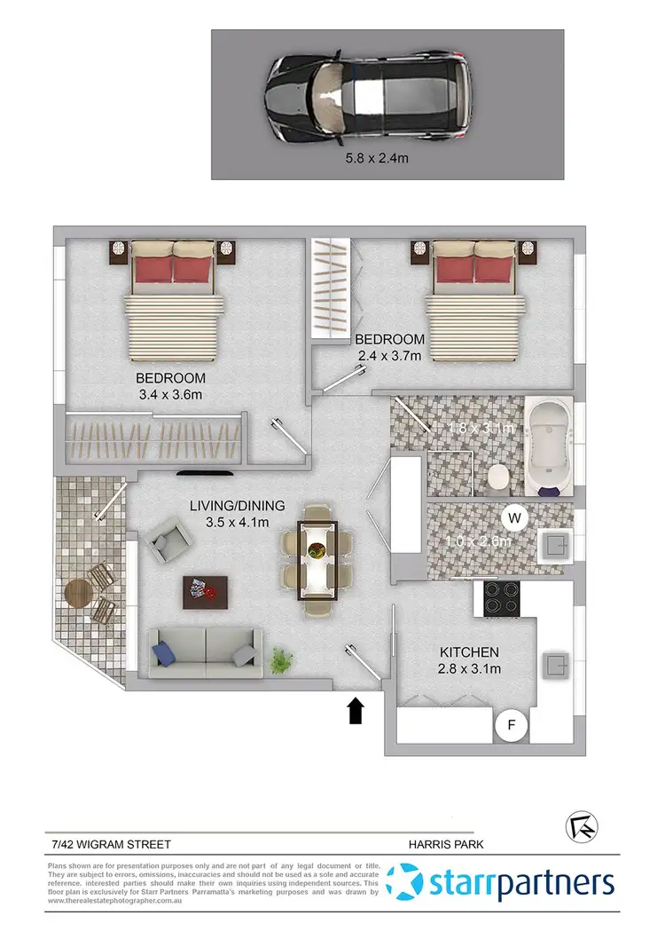 Floorplan of Homely apartment listing, 7/42 Wigram Street, Harris Park NSW 2150
