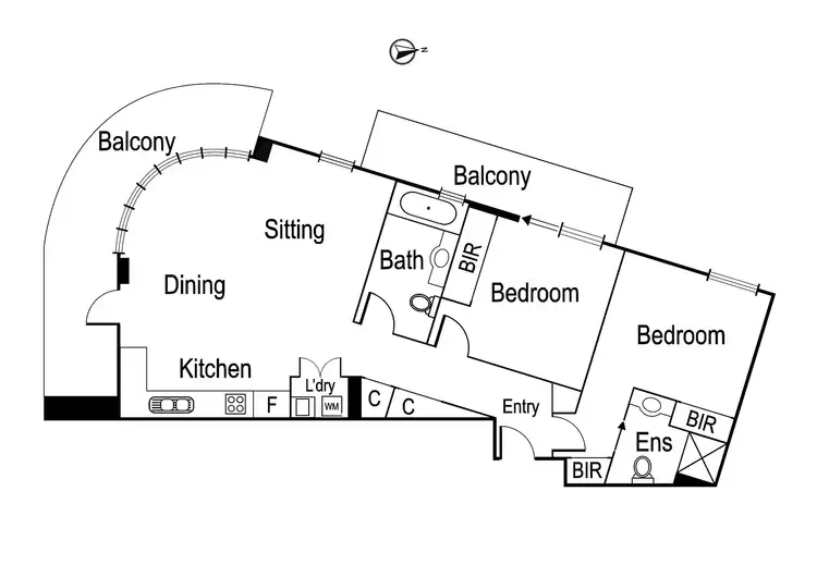 Floorplan of Homely apartment listing, 301/1 Eden Street, Heidelberg Heights VIC 3081