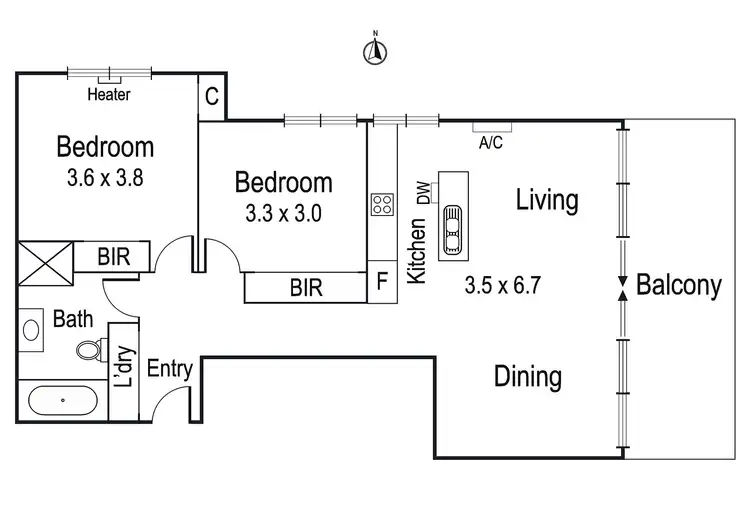 Floorplan of Homely apartment listing, 20/18-22 Bell Street, Heidelberg Heights VIC 3081