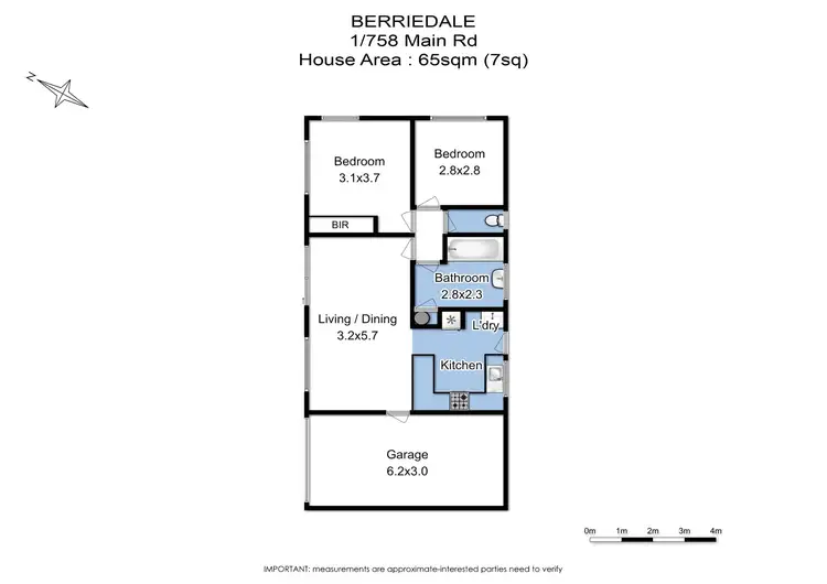 Floorplan of Homely apartment listing, 1/758 Main Road, Berriedale TAS 7011