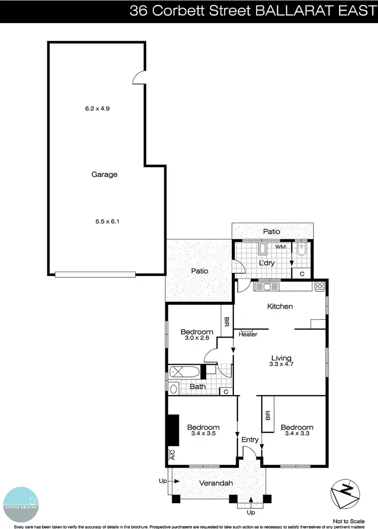 Floorplan of Homely house listing, 36 Corbett Street, Ballarat East VIC 3350