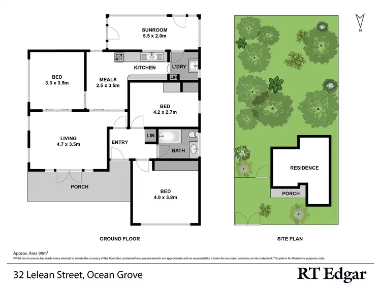 Floorplan of Homely house listing, 32 Lelean Street, Ocean Grove VIC 3226