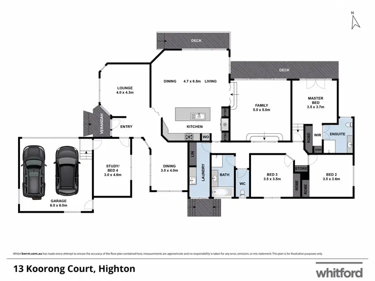 Floorplan of Homely house listing, 13 Koorong Court, Highton VIC 3216