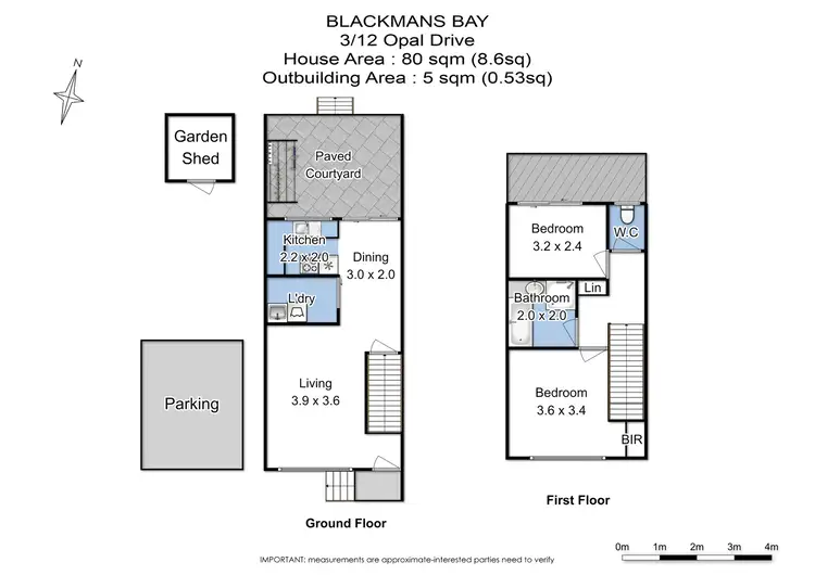 Floorplan of Homely townhouse listing, 3/12 Opal Drive, Blackmans Bay TAS 7052