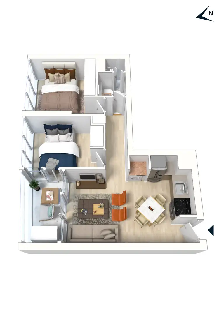 Floorplan of Homely apartment listing, 1412N/883 Collins Street, Docklands VIC 3008