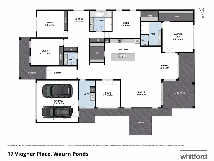 Floorplan of Homely house listing, 17 Viogner Place, Waurn Ponds VIC 3216