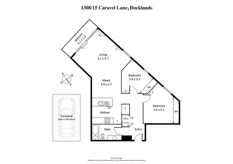 Floorplan of Homely apartment listing, 1308/15 Caravel Lane, Docklands VIC 3008
