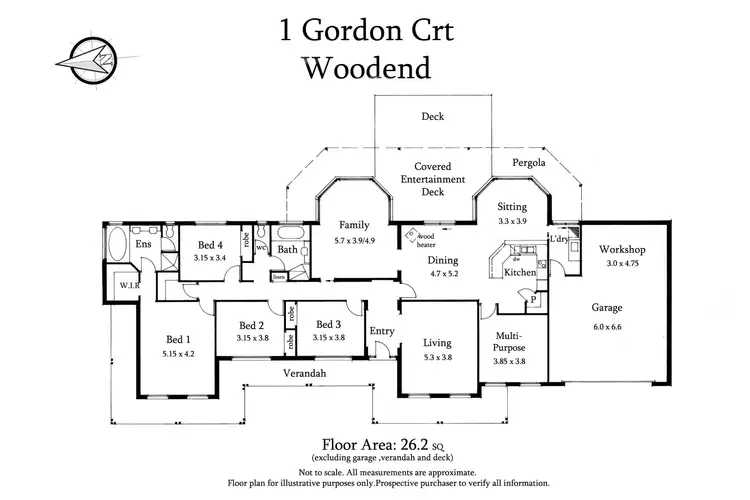 Floorplan of Homely house listing, 1 Gordon Court, Woodend VIC 3442