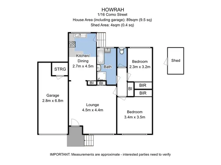 Floorplan of Homely apartment listing, 1/16 Como Street, Howrah TAS 7018