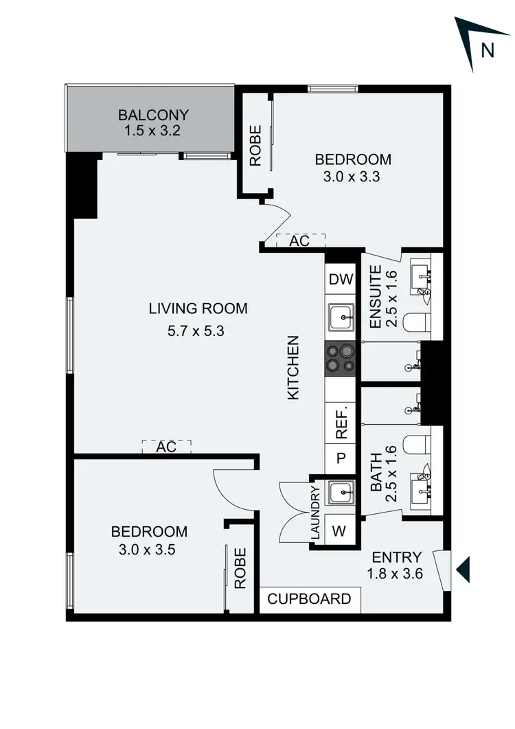 Floorplan of Homely apartment listing, 2501E/888 Collins Street, Docklands VIC 3008