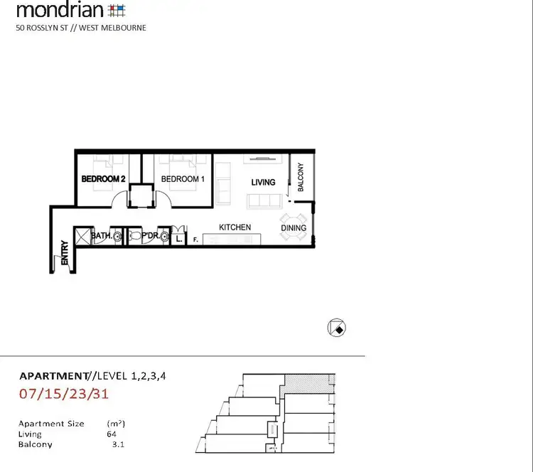 Floorplan of Homely apartment listing, 13/50 Rosslyn Street, West Melbourne VIC 3003