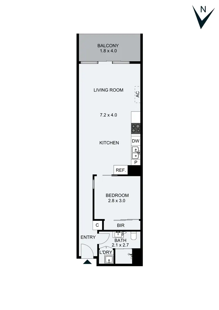 Floorplan of Homely apartment listing, 1116/55 Merchant Street, Docklands VIC 3008