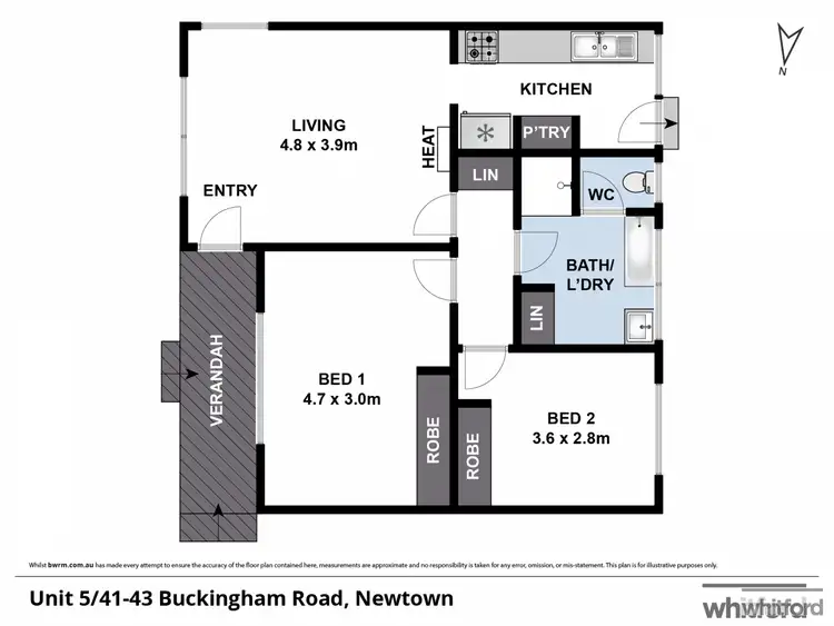 Floorplan of Homely unit listing, 5/41-43 Buckingham Road, Newtown VIC 3220