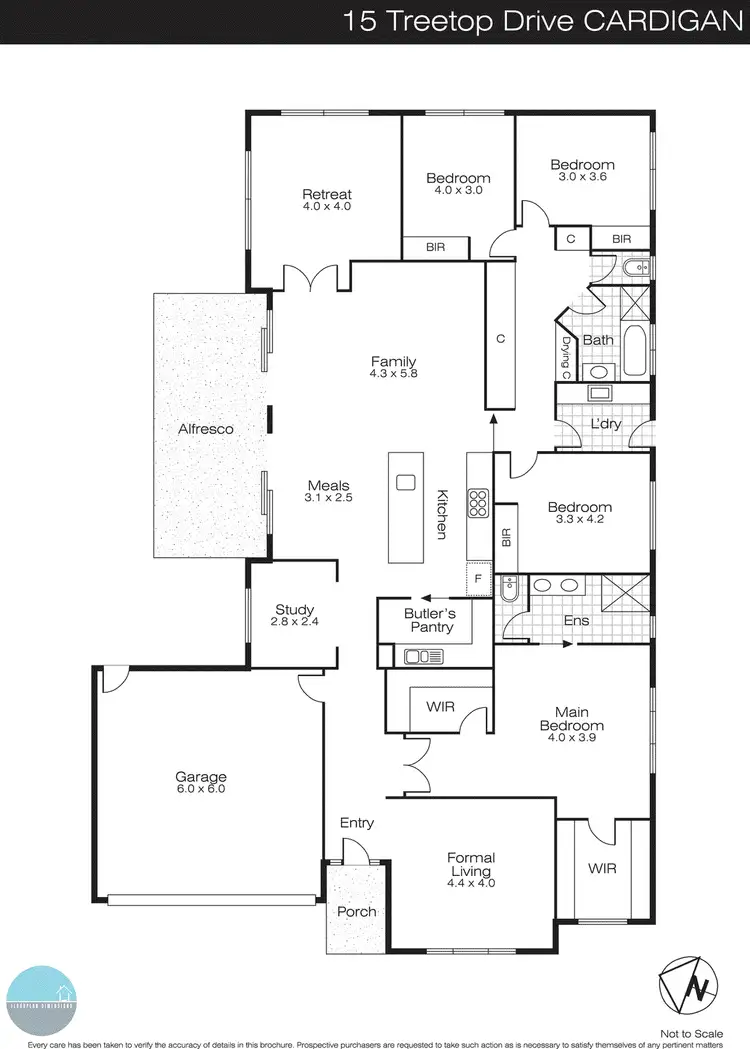 Floorplan of Homely house listing, 15 Treetop Drive, Cardigan VIC 3352