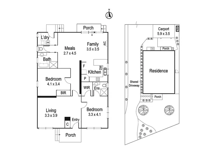 Floorplan of Homely unit listing, 1/24 Berrima Road, Rosanna VIC 3084