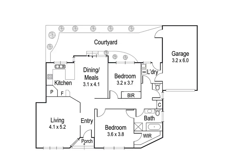 Floorplan of Homely unit listing, 2/41 Edward Street, Macleod VIC 3085