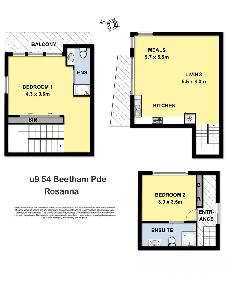 Floorplan of Homely townhouse listing, 9/54 Beetham Parade, Rosanna VIC 3084