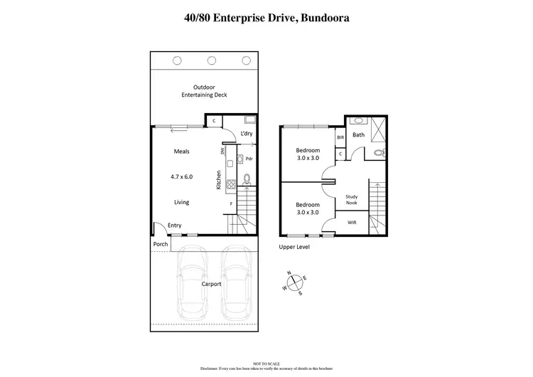 Floorplan of Homely townhouse listing, 40/80 Enterprise Drive, Bundoora VIC 3083