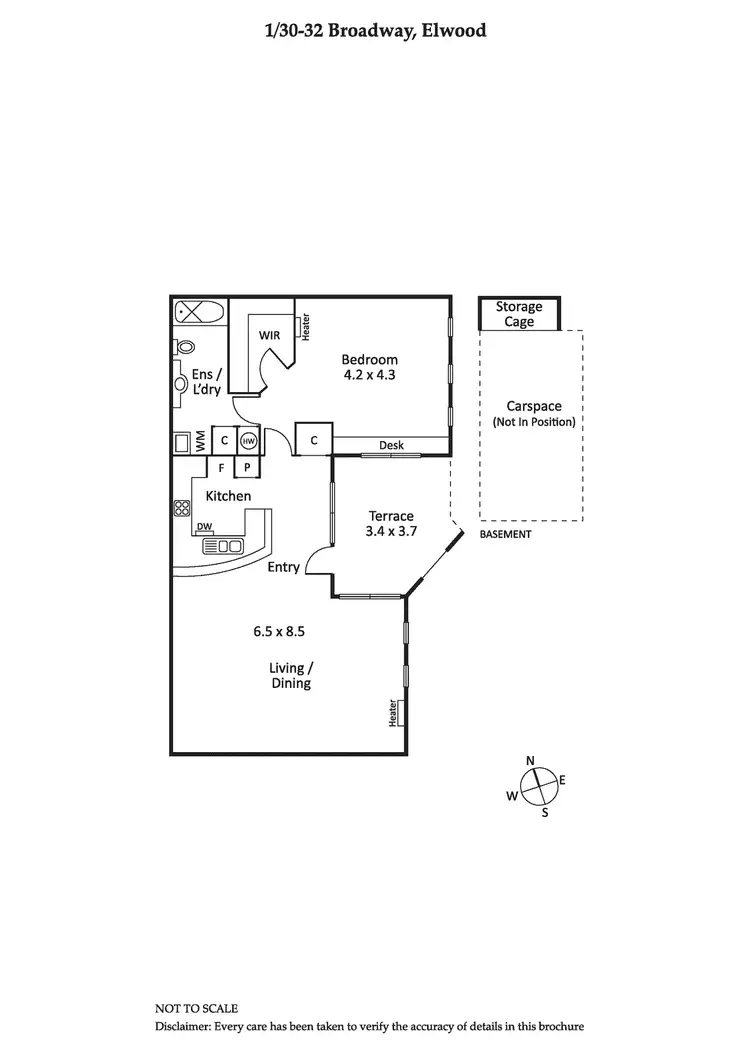 Floorplan of Homely apartment listing, 1/30-32 Broadway, Elwood VIC 3184