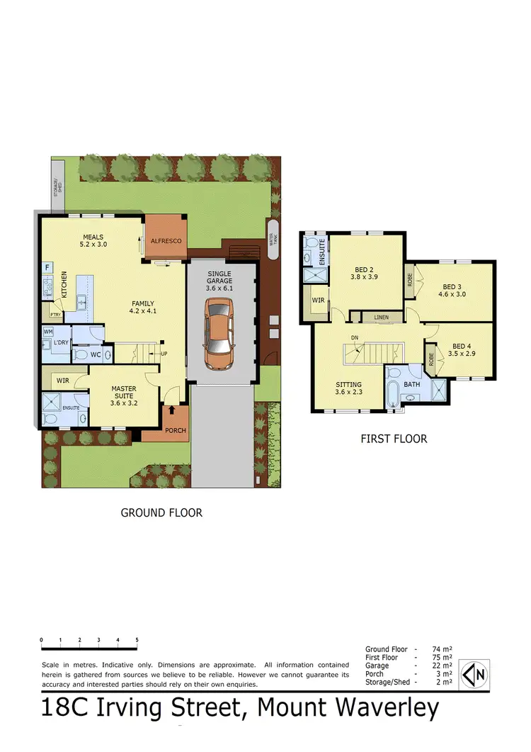 Floorplan of Homely townhouse listing, 18C Irving Street, Mount Waverley VIC 3149