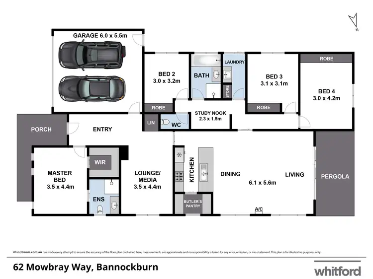 Floorplan of Homely house listing, 62 Mowbray Way, Bannockburn VIC 3331