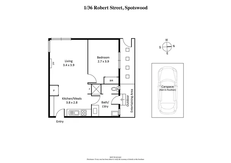Floorplan of Homely apartment listing, 1/36 Robert Street, Spotswood VIC 3015