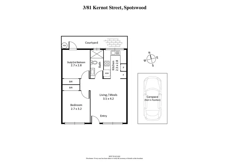 Floorplan of Homely unit listing, 3/81 Kernot Street, South Kingsville VIC 3015