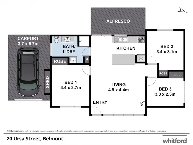 Floorplan of Homely townhouse listing, 20 Ursa Street, Belmont VIC 3216