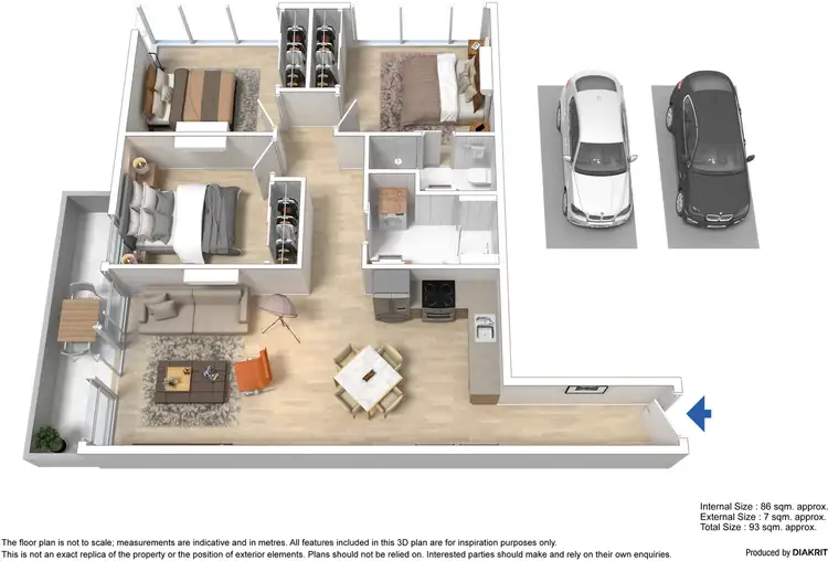 Floorplan of Homely apartment listing, 3400/241 City Road, Southbank VIC 3006