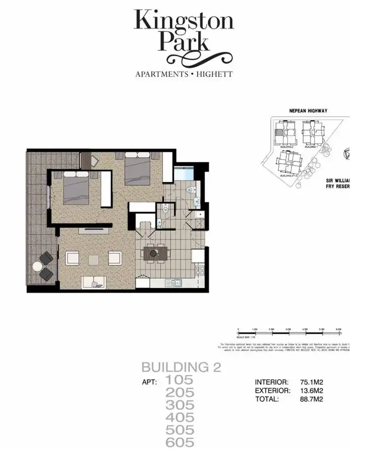 Floorplan of Homely apartment listing, 605/1146 Nepean Highway, Highett VIC 3190
