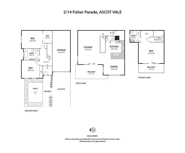 Floorplan of Homely townhouse listing, 2/14-16 Fisher Parade, Ascot Vale VIC 3032