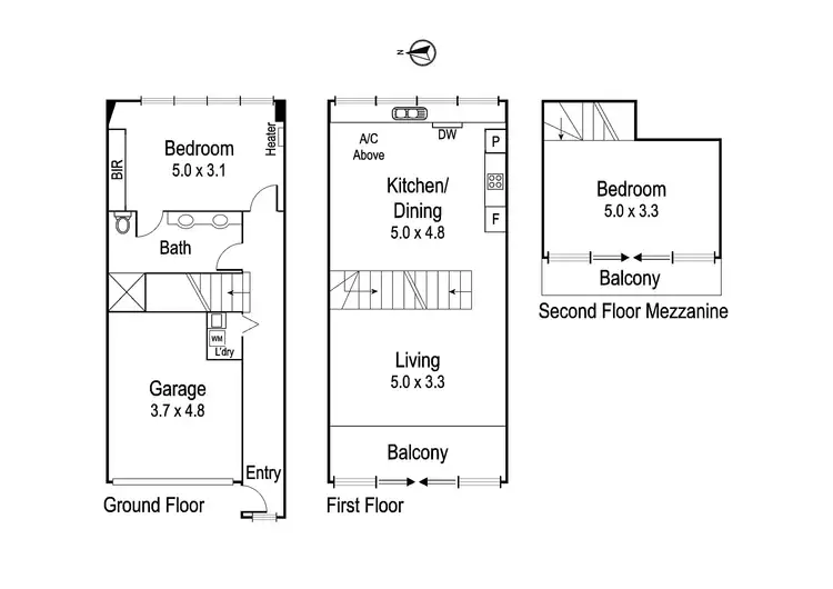 Floorplan of Homely townhouse listing, 1/163 St Georges Road, Northcote VIC 3070