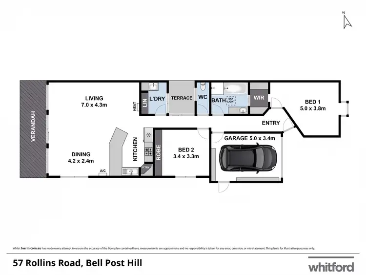 Floorplan of Homely unit listing, 1/57 Rollins Road, Bell Post Hill VIC 3215