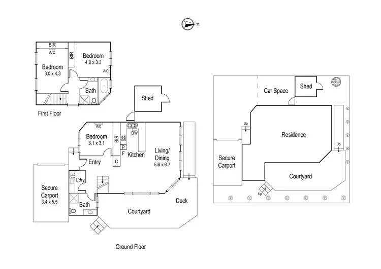 Floorplan of Homely townhouse listing, 4/186 Hawdon Street, Heidelberg VIC 3084