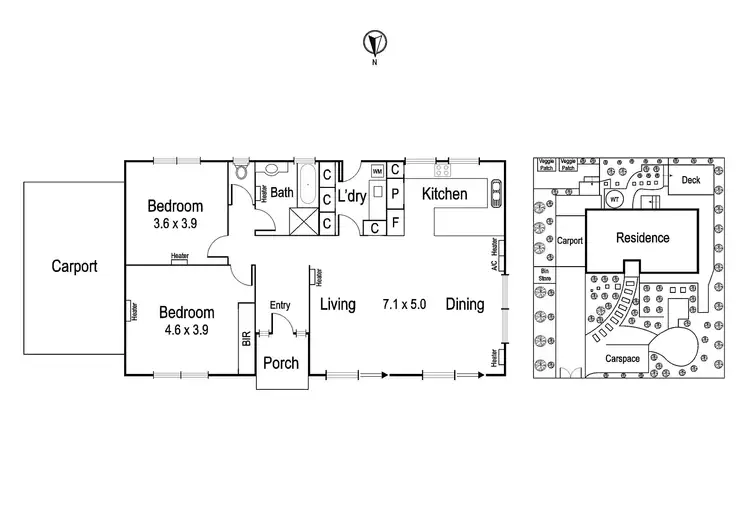 Floorplan of Homely unit listing, 2/7 Darvall Street, Rosanna VIC 3084