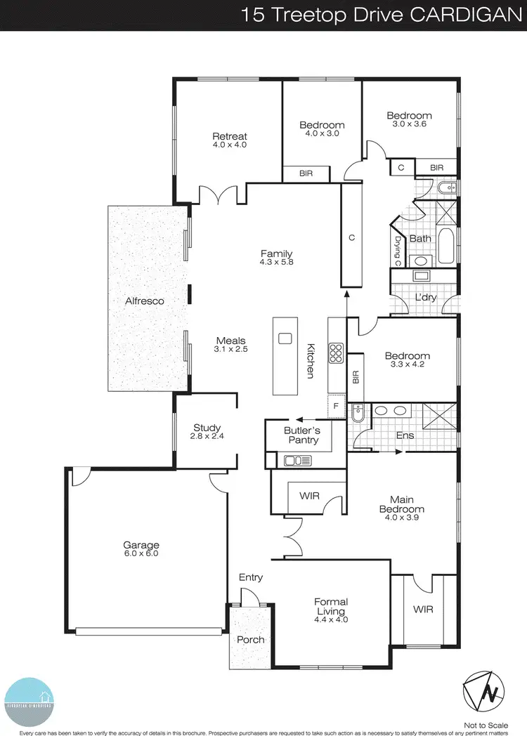 Floorplan of Homely house listing, 15 Treetop Drive, Cardigan VIC 3352