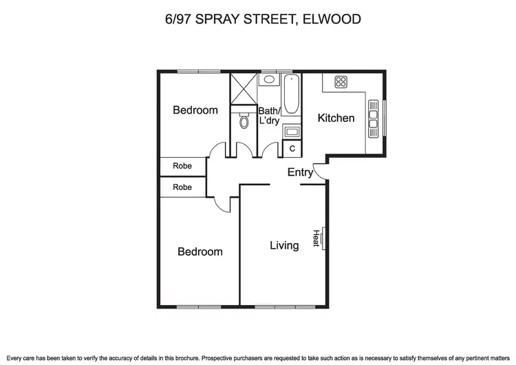 Floorplan of Homely apartment listing, 6/97 Spray Street, Elwood VIC 3184