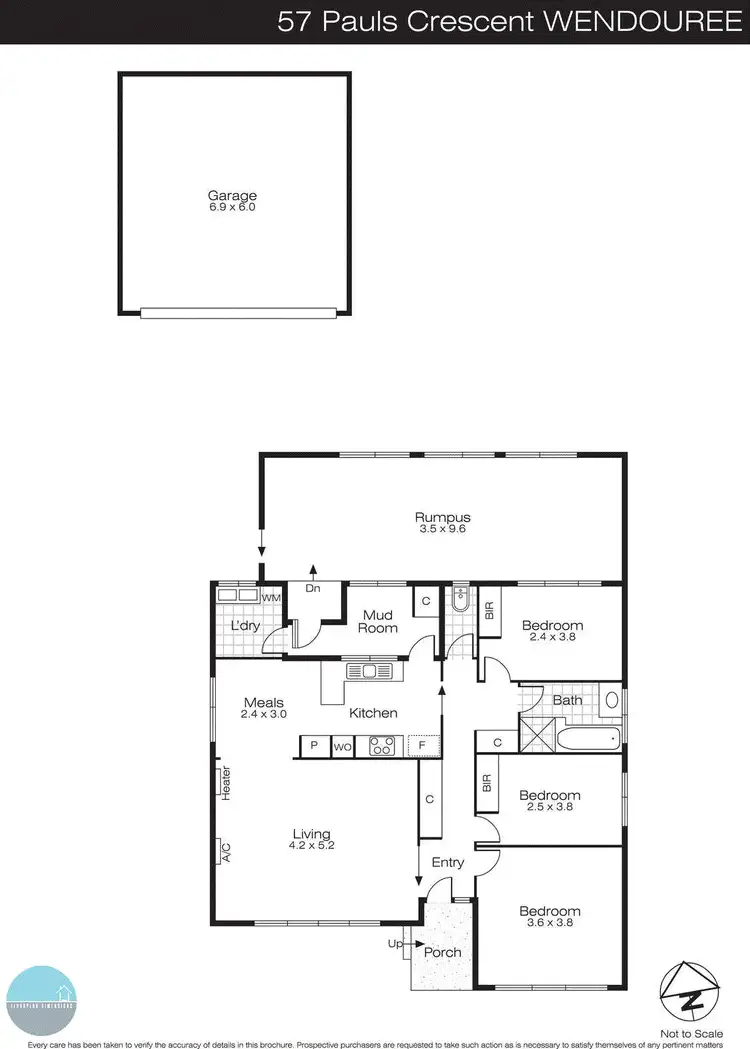 Floorplan of Homely house listing, 57 Pauls Crescent, Wendouree VIC 3355