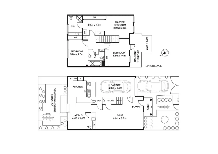 Floorplan of Homely townhouse listing, 383 Glen Eira Road, Caulfield North VIC 3161