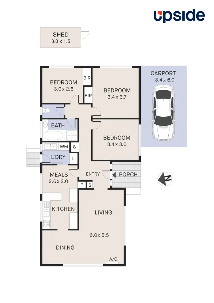 Floorplan of Homely unit listing, 1/46 Grace Street, St Albans VIC 3021